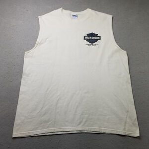 Men's Yazbek Harley-Davidson White Blue Tank Top XL
